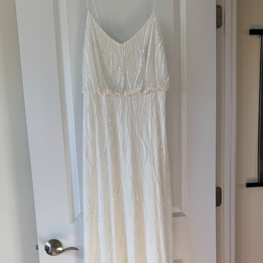 Adrianna Papell Long Beaded Sequin Dress